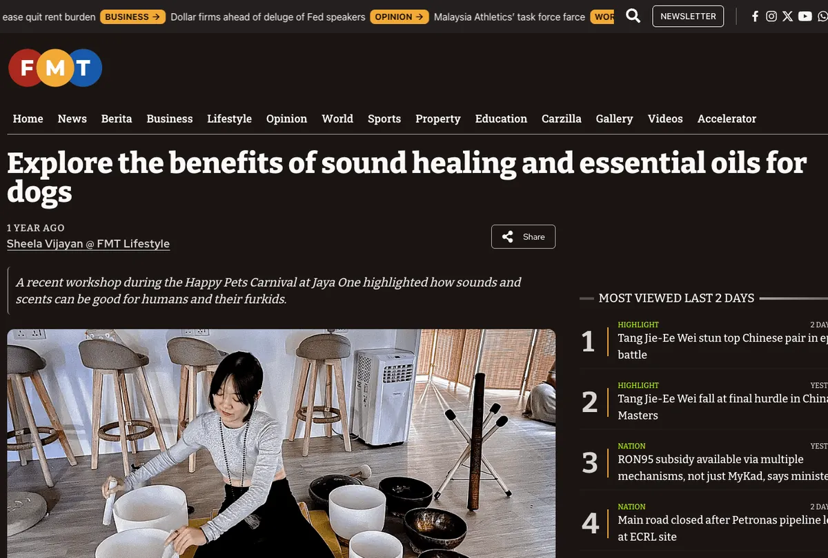 Mystic Blessings by Lynn Featured in FMT: Exploring Sound Healing and Essential Oils for Dogs